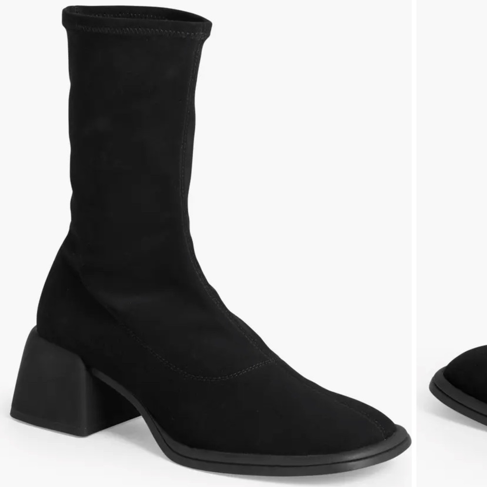 NWT VAGABOND SHOEMAKERS Ansie Stretch Boots vegan flared block heel round toe 40 - Picture 7 of 17